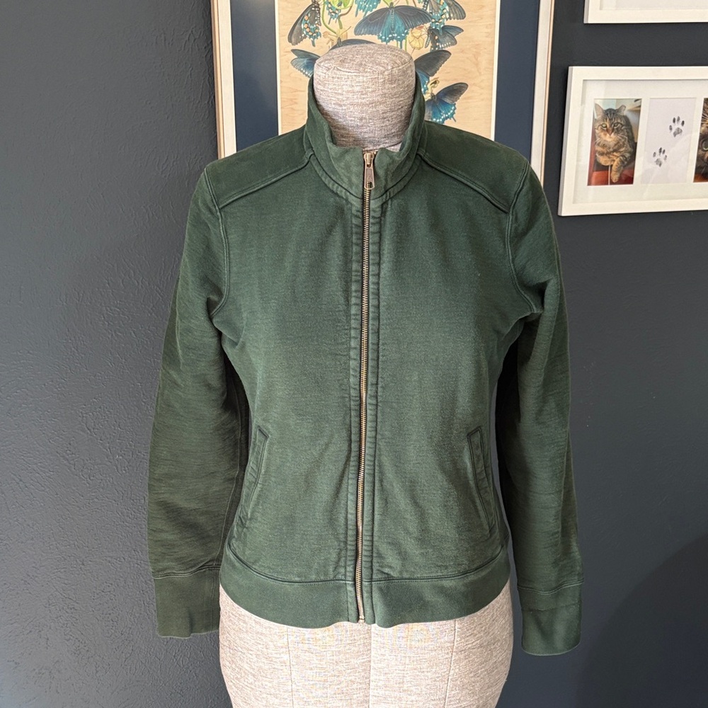 Women's American Giant Green Zip-Front Moto Jacket XL
